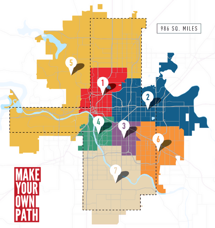 Map showing the various zones of the Board of Education