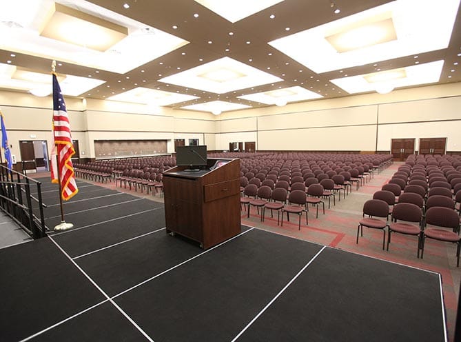 View from the stage in the Post Oak Room at the Owasso Conference Center