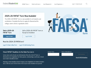 FAFSA.gov website Screenshot of StudentAid.gov website
