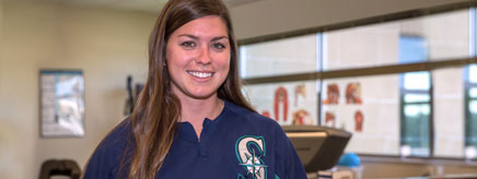 A graduate of the Sports Medicine program returns to talk to students